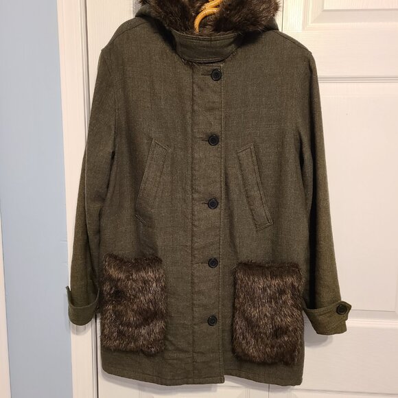 Smythe wool blend jacket with faux fur - Picture 5 of 13